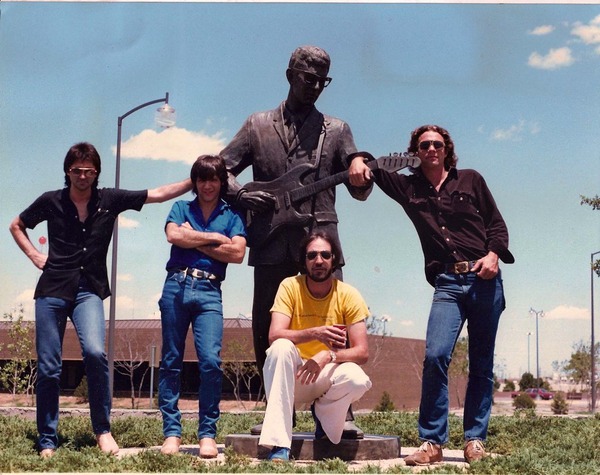 At the Buddy Holly statue in Lubbock, Texas